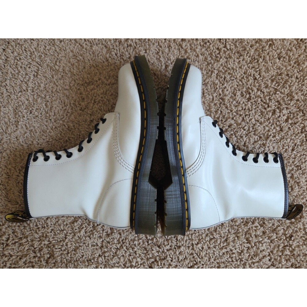 Dr. Martens White Leather Women's Combat Boots Women's Size 8 11821 1460 - EUC - Picture 5 of 13